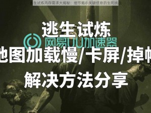 逃生试炼内存需求大揭秘：细节揭示关键信息的生死挑战