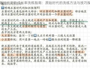 石器时代宠物成长率洗炼指南：原始时代的洗练方法与技巧探索