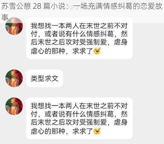 苏雪公憩 28 篇小说：一场充满情感纠葛的恋爱故事