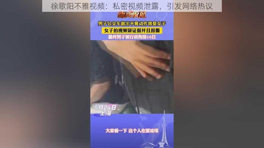 徐歌阳不雅视频：私密视频泄露，引发网络热议