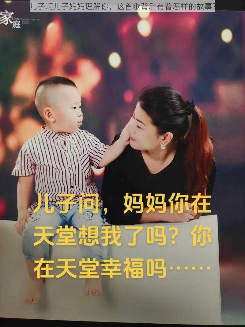 儿子啊儿子妈妈理解你，这首歌背后有着怎样的故事？