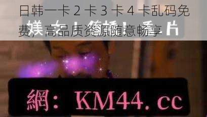 日韩一卡 2 卡 3 卡 4 卡乱码免费，高品质资源随意畅享