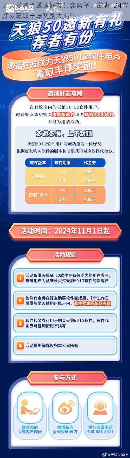 天天爱消除邀请好友共襄盛举：邀满124位好友赢取丰厚奖励大揭秘