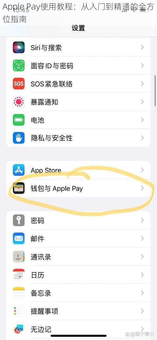 Apple Pay使用教程：从入门到精通的全方位指南