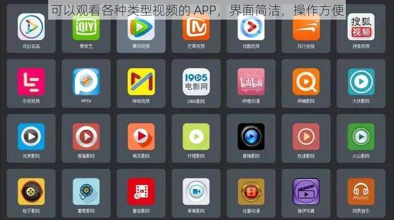 可以观看各种类型视频的 APP，界面简洁，操作方便