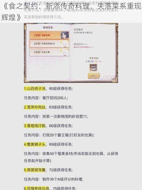 《食之契约：新添传奇料理，失落菜系重现辉煌》