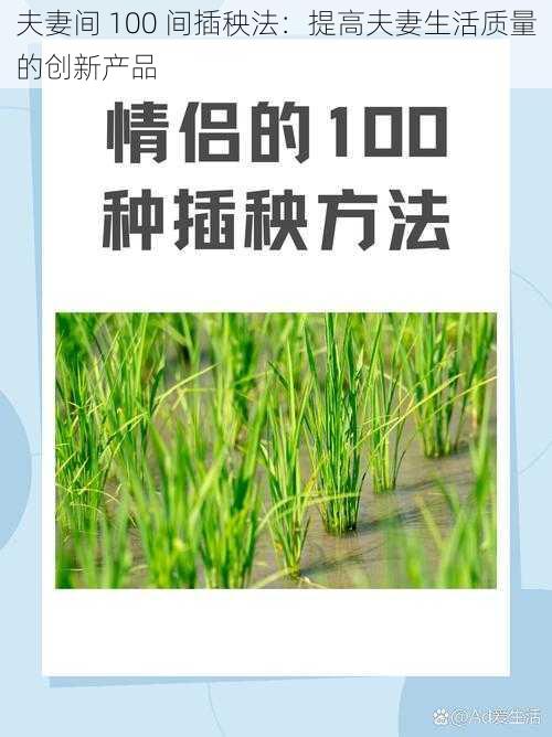 夫妻间 100 间插秧法：提高夫妻生活质量的创新产品