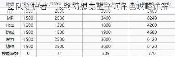 团队守护者：最终幻想觉醒辛珂角色攻略详解