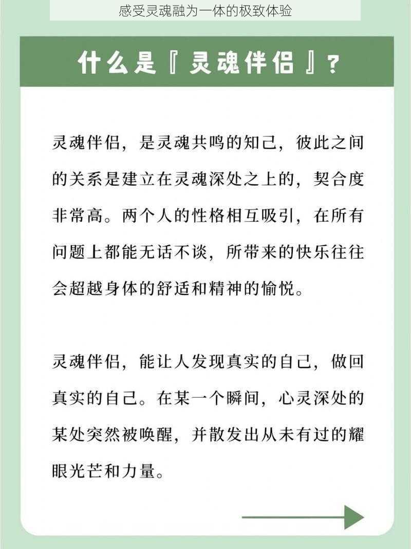 感受灵魂融为一体的极致体验